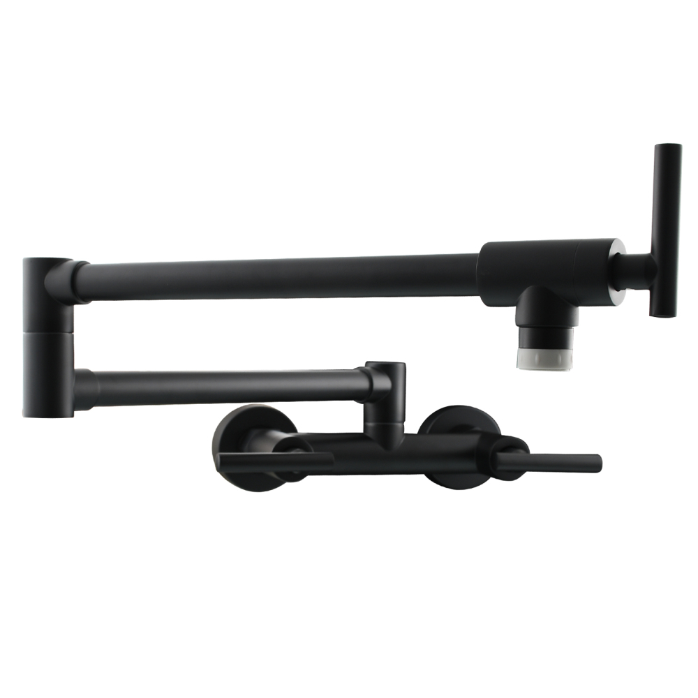 Tecmolog Brass Rotatable Fold Kitchen Faucet Dual Function Wall Faucet