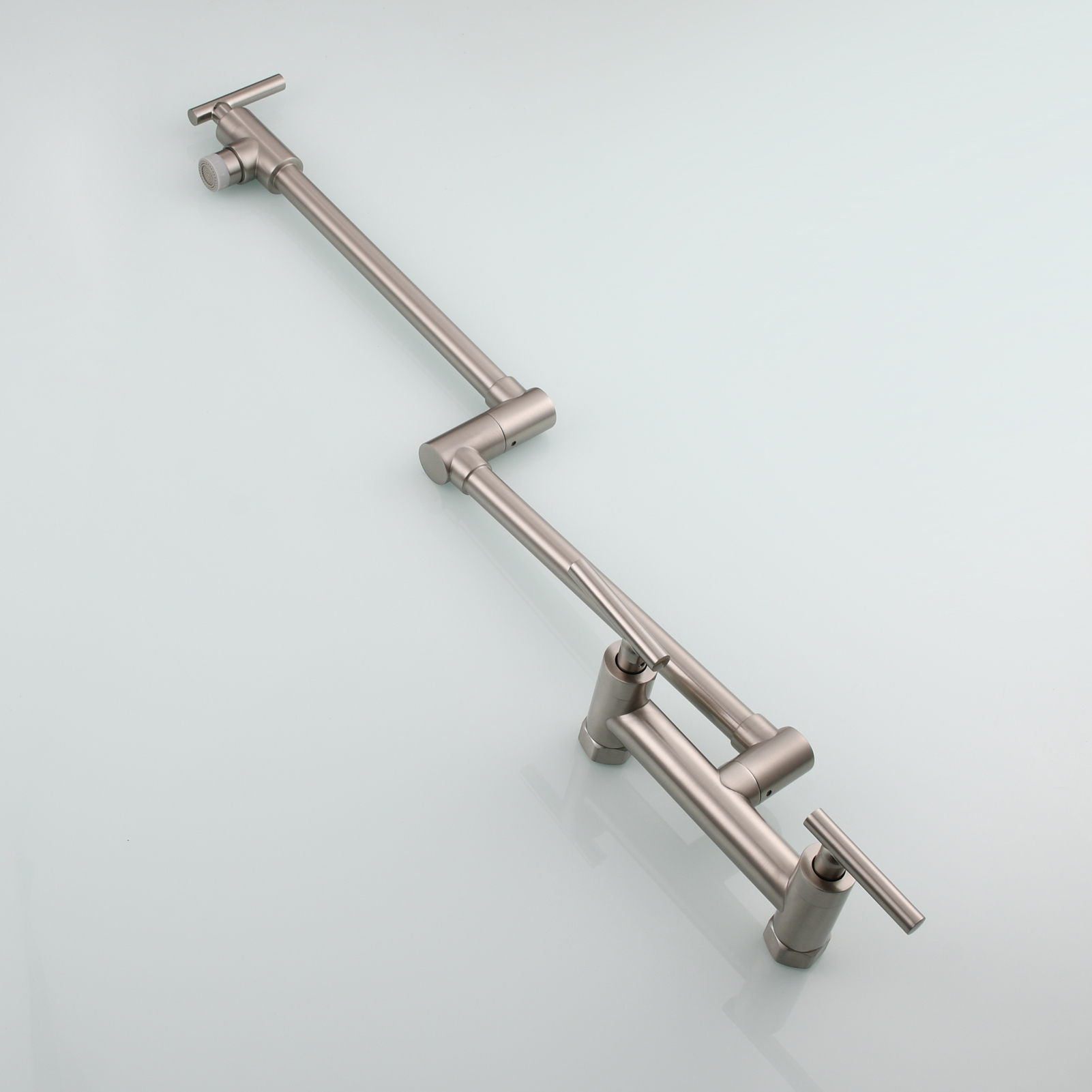 Tecmolog Brass Rotatable Fold Kitchen Faucet Dual Function Wall Faucet
