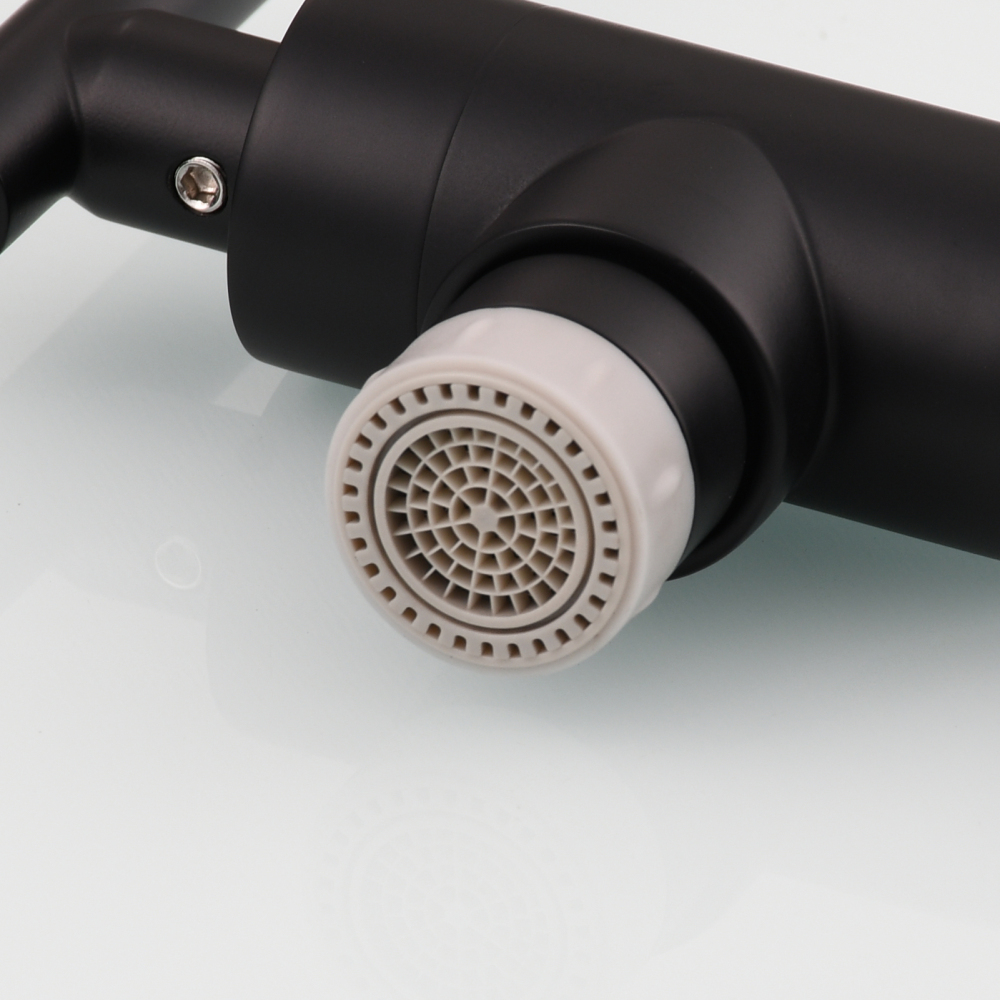 Tecmolog Brass Rotatable Fold Kitchen Faucet Dual Function Wall Faucet