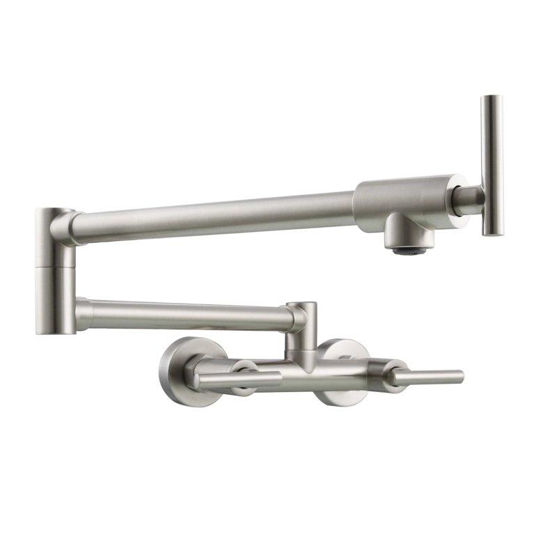Tecmolog Brass Rotatable Fold Kitchen Faucet Dual Function Wall Faucet