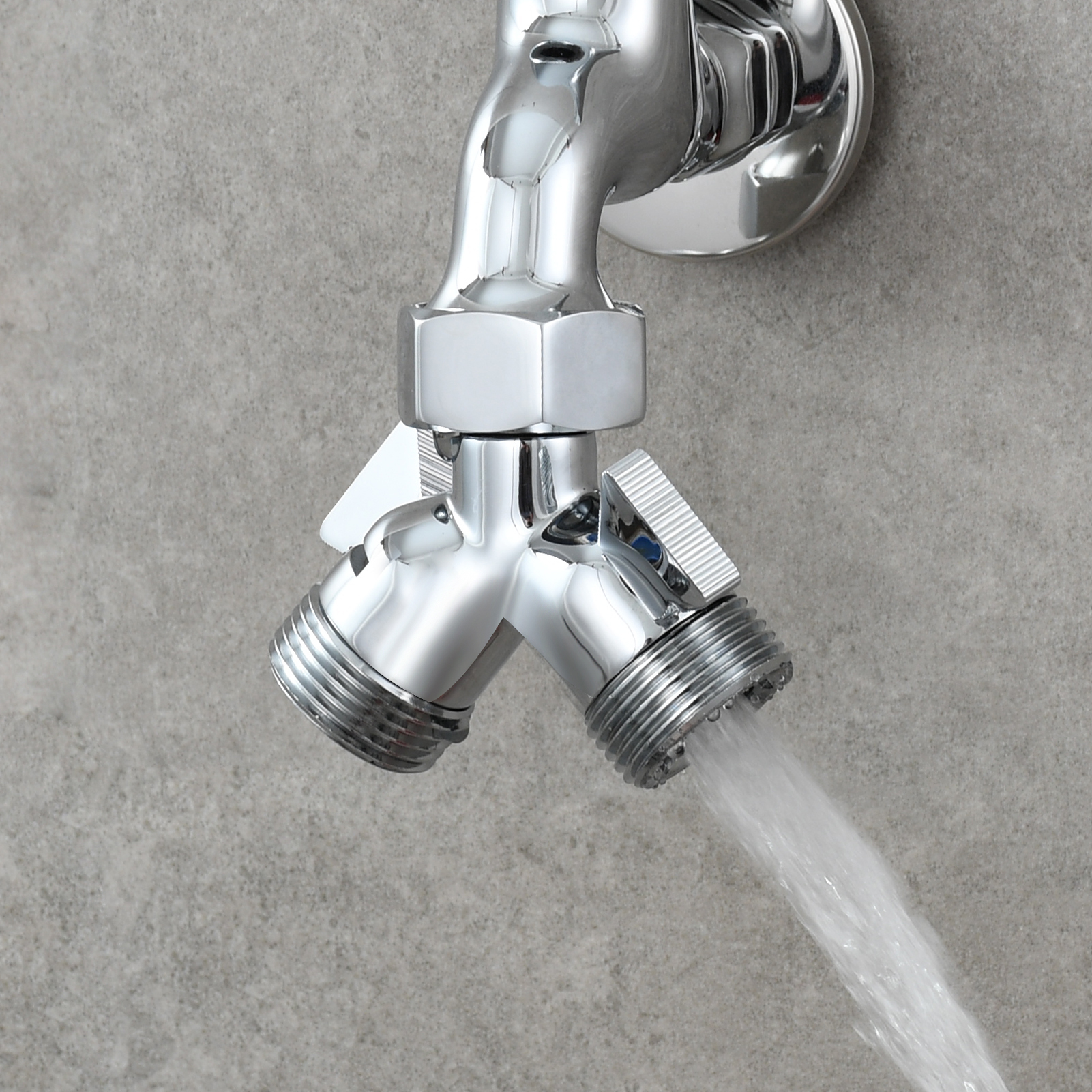 Tecmolog Chrome Brass Shower Splitter 2 Way Shower Arm Diverter with Shut Off Valve G 1/2 for Shower Head
