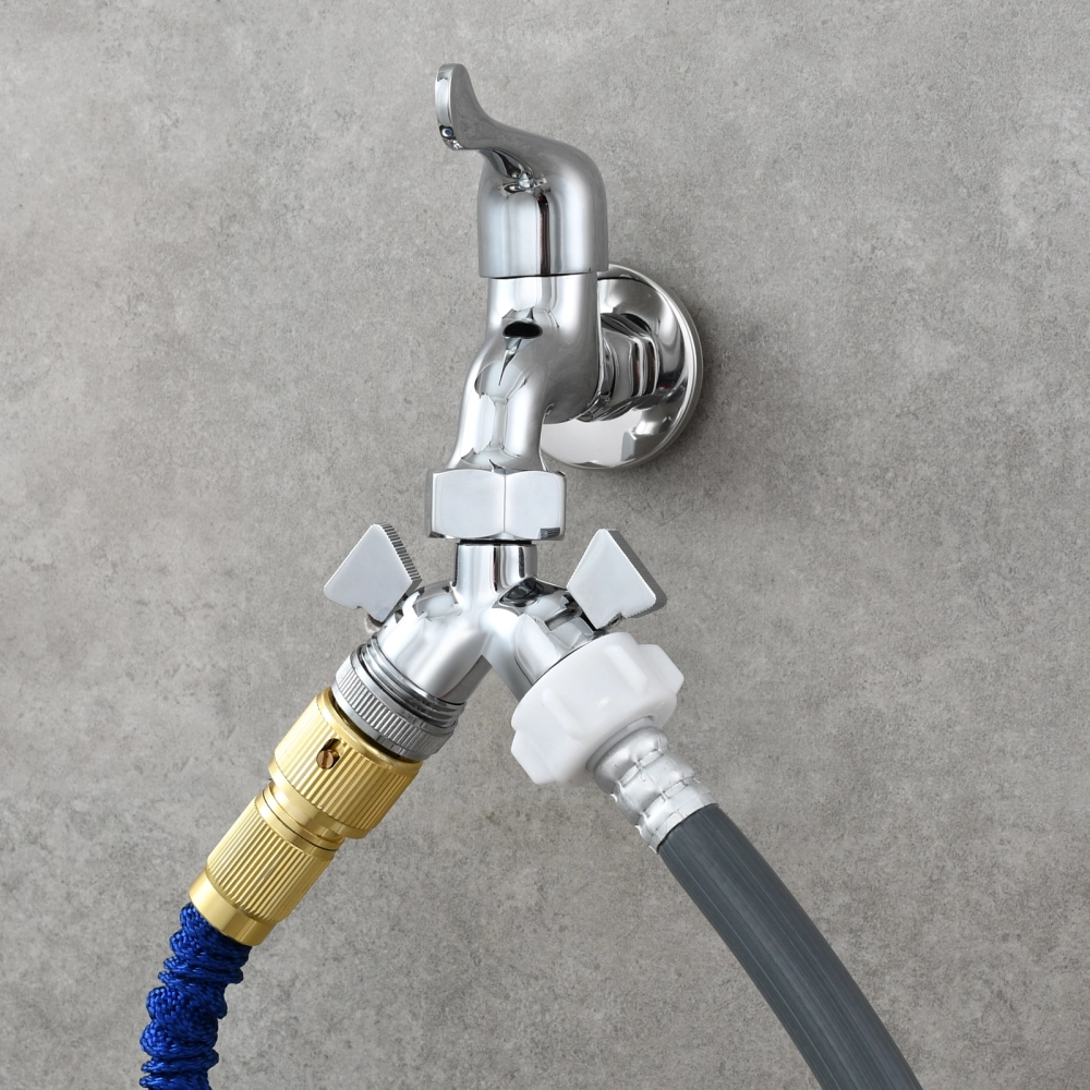 Tecmolog Brass Shower Diverter Valve – G 1/2, 2-Way Chrome Splitter With Shut-Off, T-Style, For Shower Head & Handheld (DSF014)