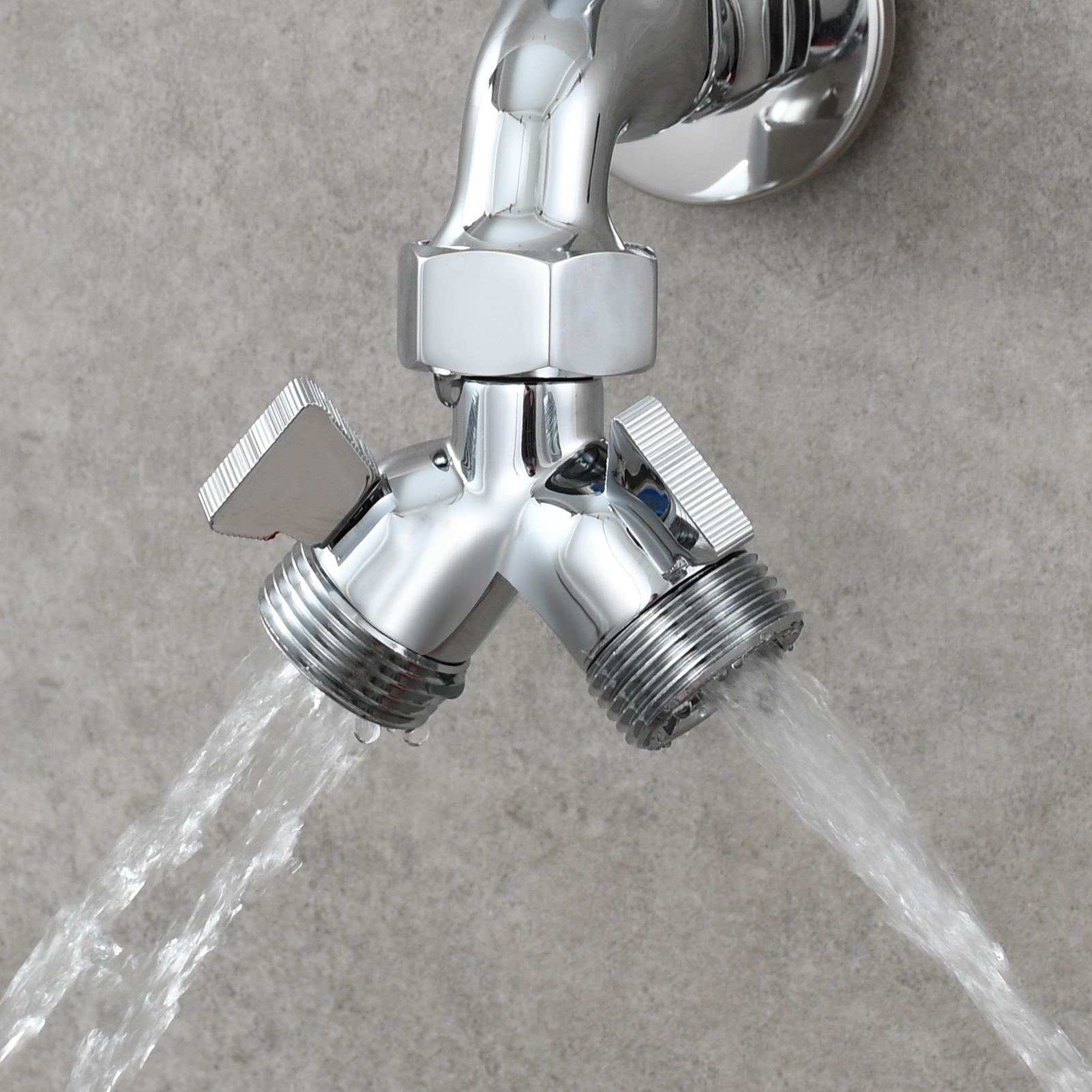 Tecmolog Chrome Brass Shower Splitter 2 Way Shower Arm Diverter with Shut Off Valve G 1/2 for Shower Head