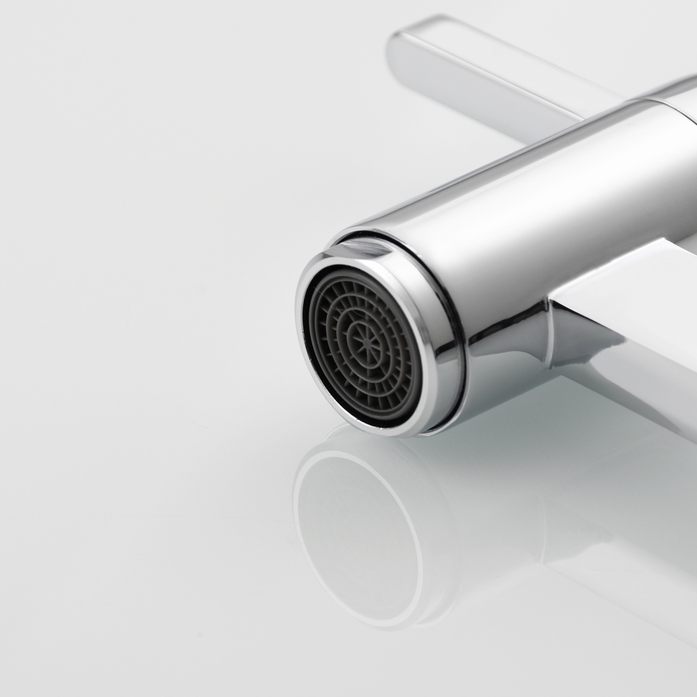 Tecmolog Brass Pot Filler Faucet Folding Kitchen Faucet with Double Joint Swing Arms Rotated Tap Wall Mounted for Hot and Cold Water Chrome/Brushed/Gold/Black