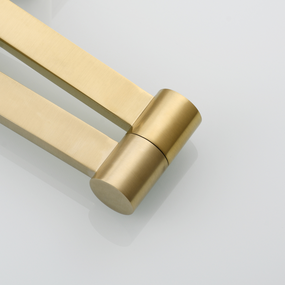 Tecmolog Brass Pot Filler Faucet Folding Kitchen Faucet with Double Joint Swing Arms Rotated Tap Wall Mounted for Hot and Cold Water Chrome/Brushed/Gold/Black