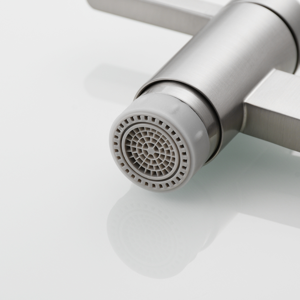 Tecmolog Brass Pot Filler Faucet Folding Kitchen Faucet with Double Joint Swing Arms Rotated Tap Wall Mounted for Hot and Cold Water Chrome/Brushed/Gold/Black