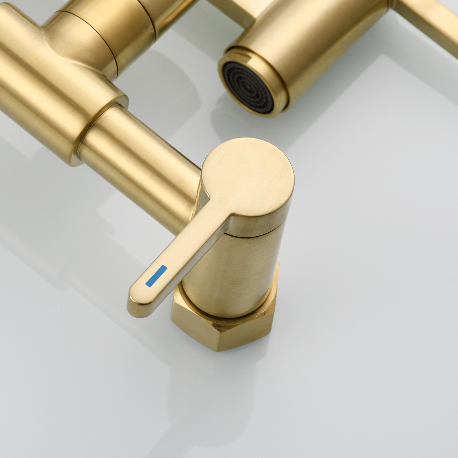 Tecmolog Brass Pot Filler Faucet Folding Kitchen Faucet with Double Joint Swing Arms Rotated Tap Wall Mounted for Hot and Cold Water Chrome/Brushed/Gold/Black