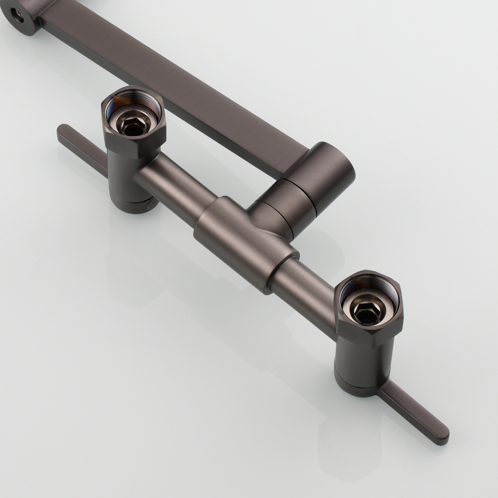 Tecmolog Brass Pot Filler Faucet Folding Kitchen Faucet with Double Joint Swing Arms Rotated Tap Wall Mounted for Hot and Cold Water Chrome/Brushed/Gold/Black