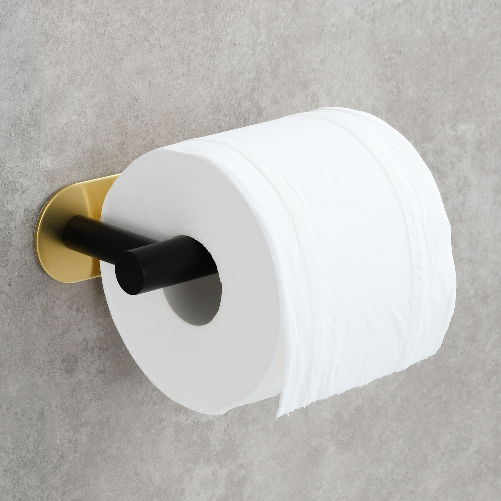Tecmolog 304 Stainless Steel Bathroom Roll Paper Holder,  Wall Mount Adhesive Toilet Paper Holder, Brushed Nickel/Rectangle/Black/Golden