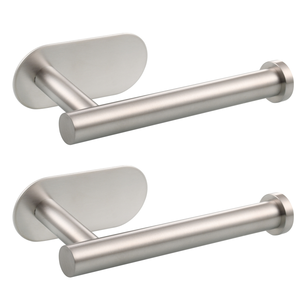 Tecmolog 304 Stainless Steel Bathroom Roll Paper Holder,  Wall Mount Adhesive Toilet Paper Holder, Brushed Nickel/Rectangle/Black/Golden