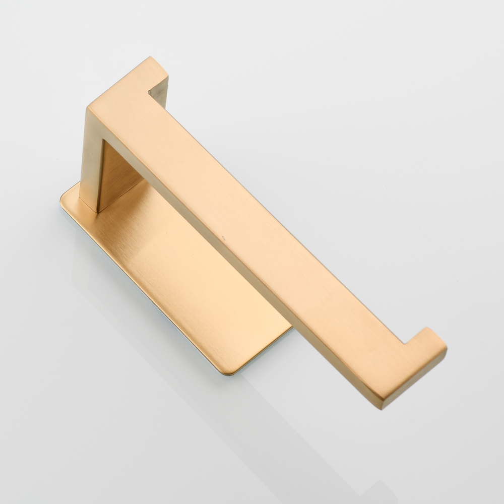Tecmolog 304 Stainless Steel Bathroom Roll Paper Holder,  Wall Mount Adhesive Toilet Paper Holder, Brushed Nickel/Rectangle/Black/Golden