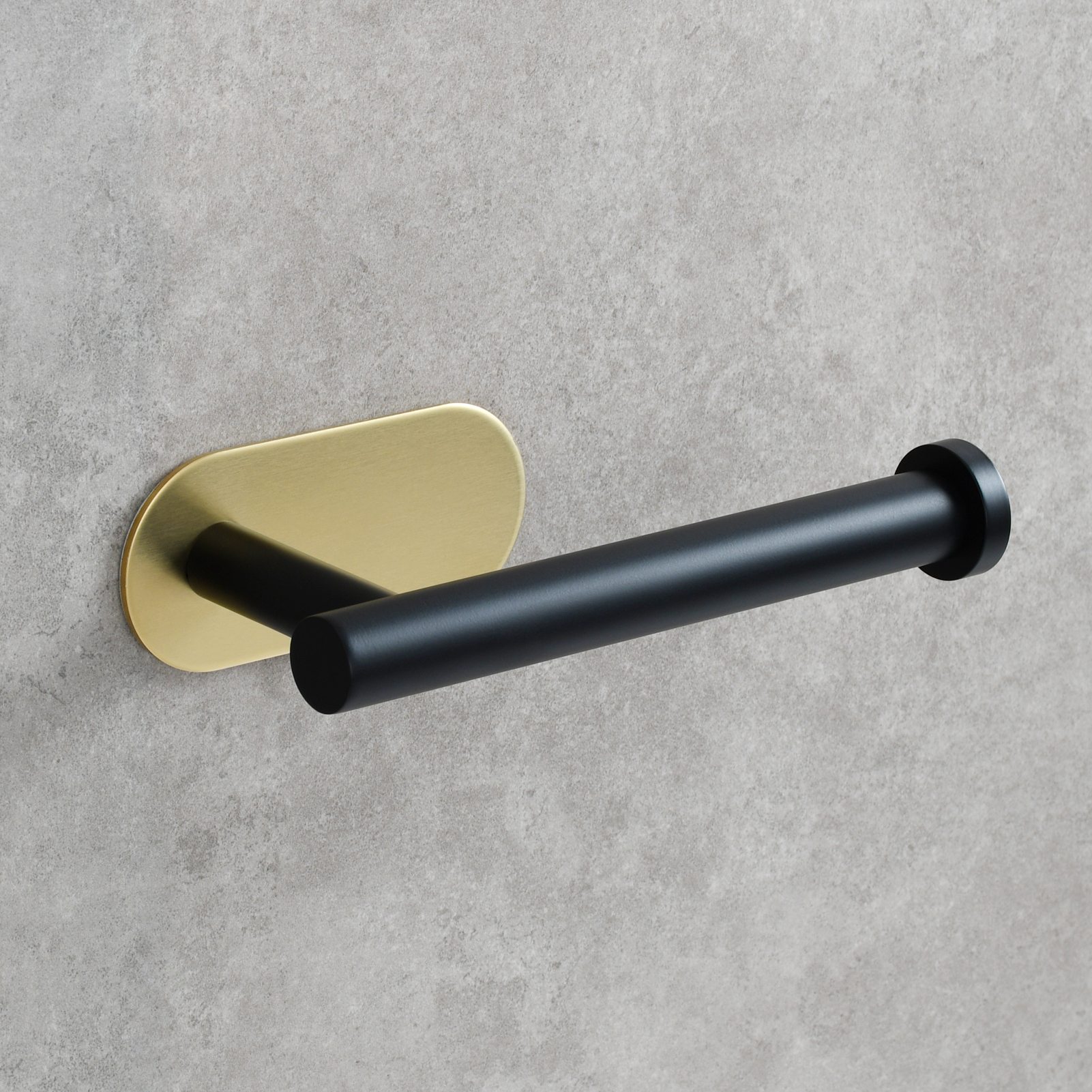 Tecmolog 304 Stainless Steel Bathroom Roll Paper Holder,  Wall Mount Adhesive Toilet Paper Holder, Brushed Nickel/Rectangle/Black/Golden