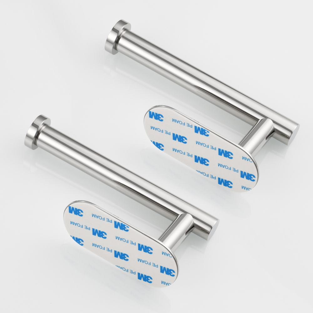 Tecmolog 304 Stainless Steel Bathroom Roll Paper Holder,  Wall Mount Adhesive Toilet Paper Holder, Brushed Nickel/Rectangle/Black/Golden