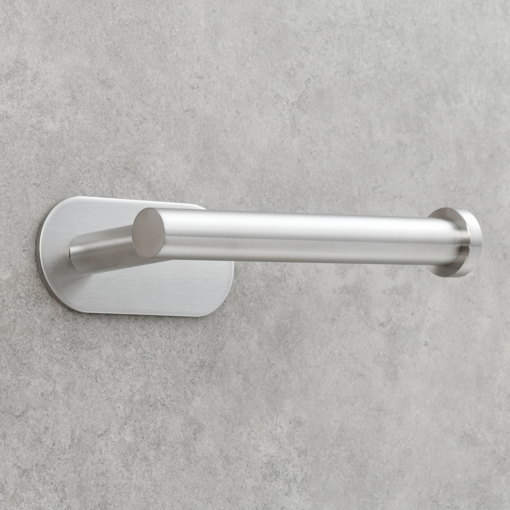 Tecmolog 304 Stainless Steel Bathroom Roll Paper Holder,  Wall Mount Adhesive Toilet Paper Holder, Brushed Nickel/Rectangle/Black/Golden