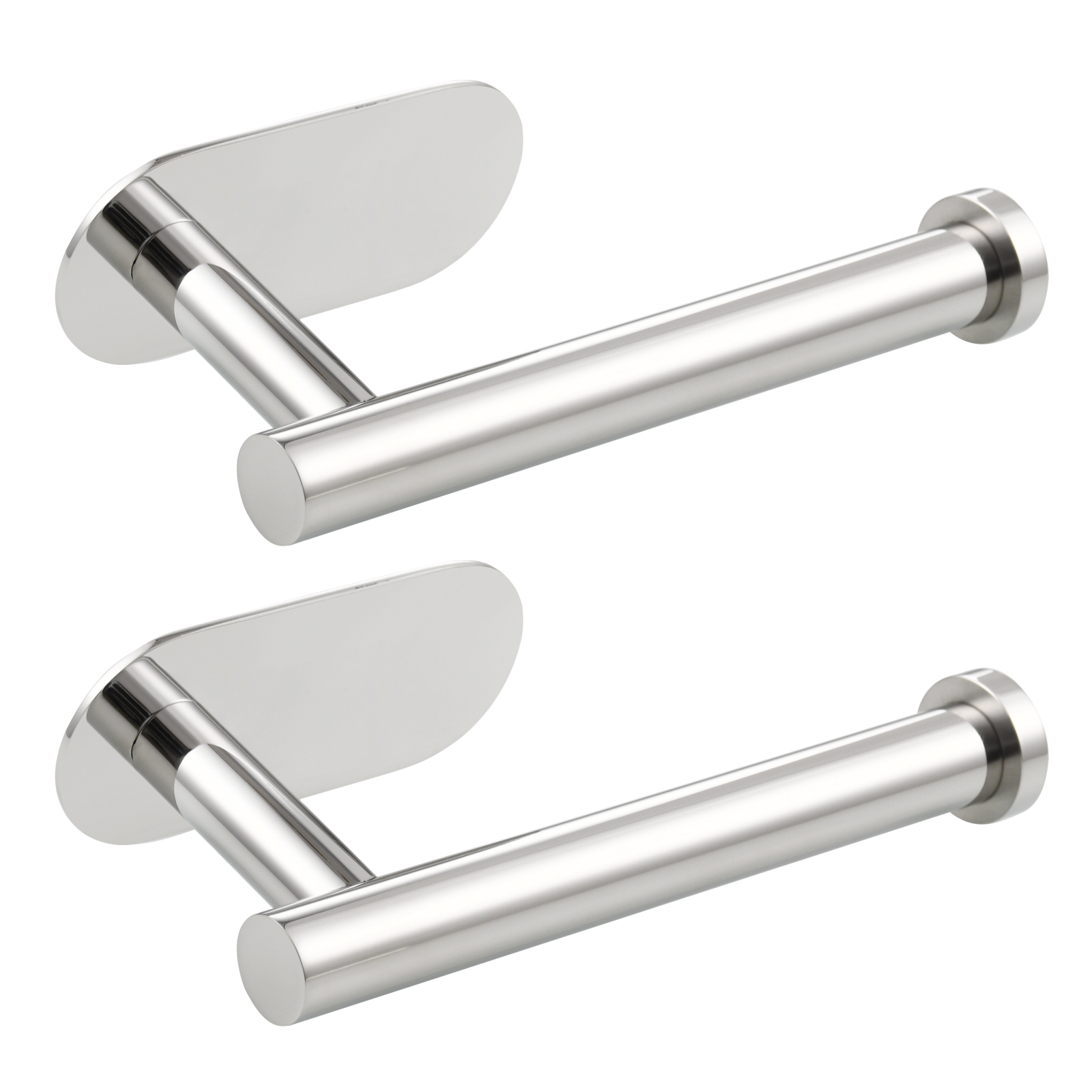 Tecmolog 304 Stainless Steel Bathroom Roll Paper Holder,  Wall Mount Adhesive Toilet Paper Holder, Brushed Nickel/Rectangle/Black/Golden