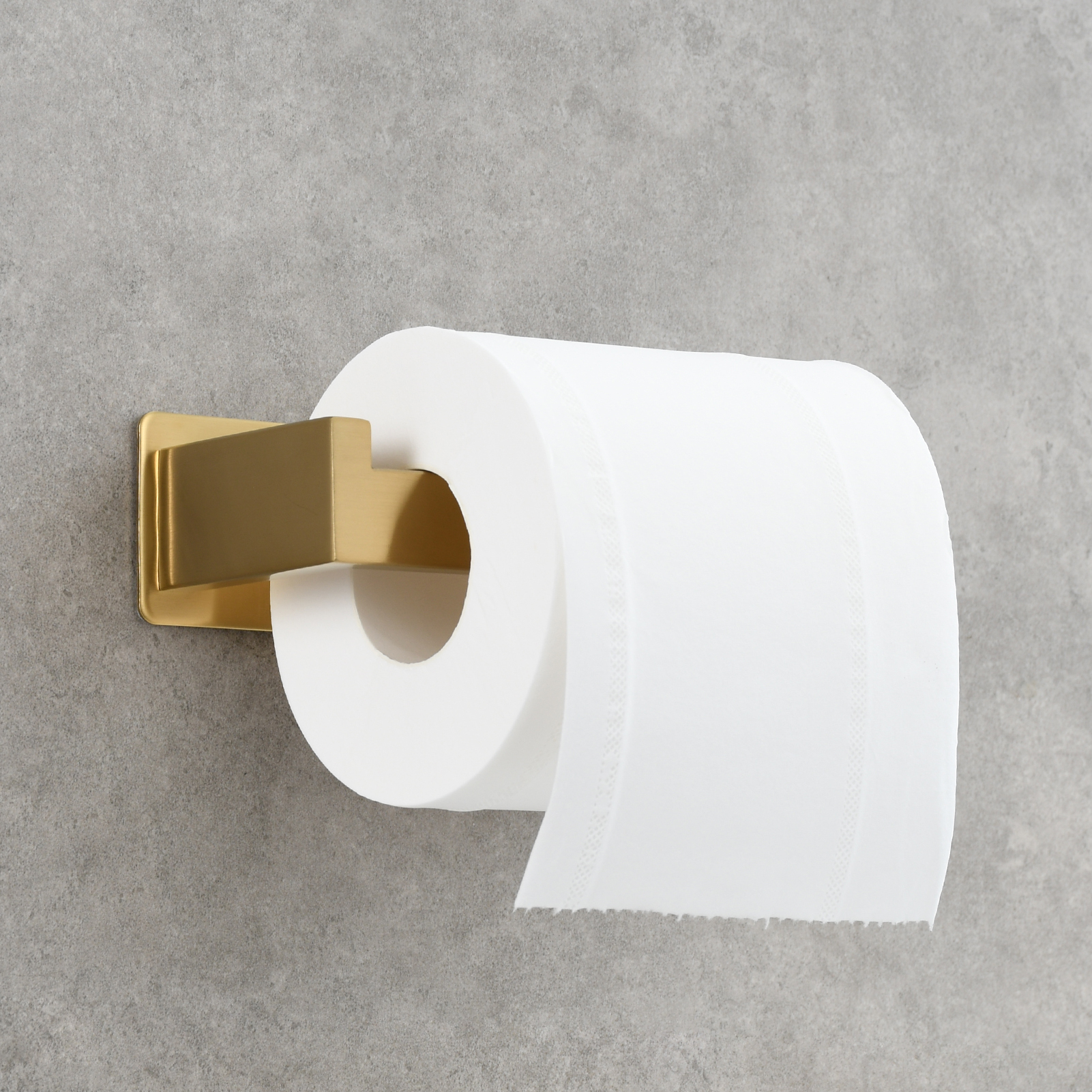 Tecmolog 304 Stainless Steel Bathroom Roll Paper Holder,  Wall Mount Adhesive Toilet Paper Holder, Brushed Nickel/Rectangle/Black/Golden
