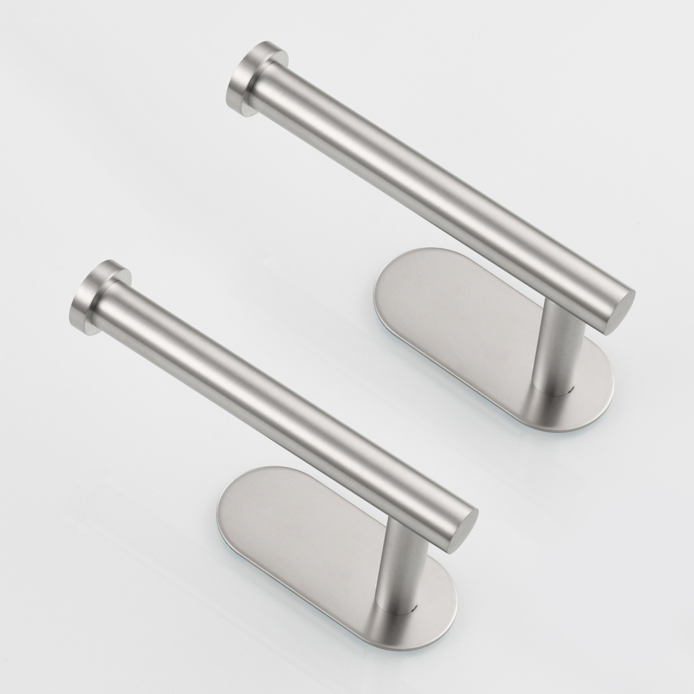 Tecmolog 304 Stainless Steel Bathroom Roll Paper Holder,  Wall Mount Adhesive Toilet Paper Holder, Brushed Nickel/Rectangle/Black/Golden