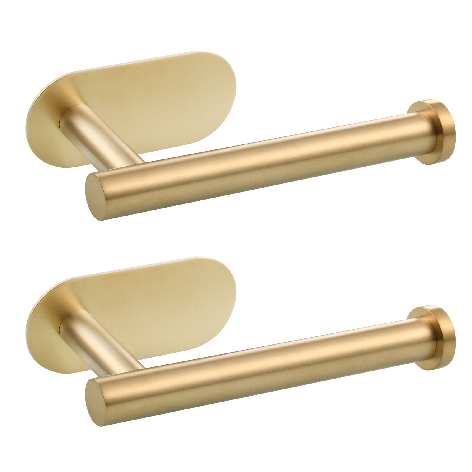 Tecmolog 304 Stainless Steel Bathroom Roll Paper Holder,  Wall Mount Adhesive Toilet Paper Holder, Brushed Nickel/Rectangle/Black/Golden