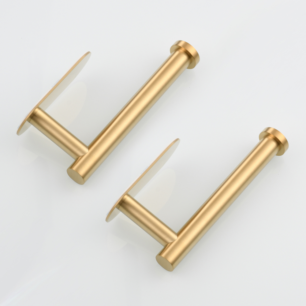 Tecmolog 304 Stainless Steel Bathroom Roll Paper Holder,  Wall Mount Adhesive Toilet Paper Holder, Brushed Nickel/Rectangle/Black/Golden