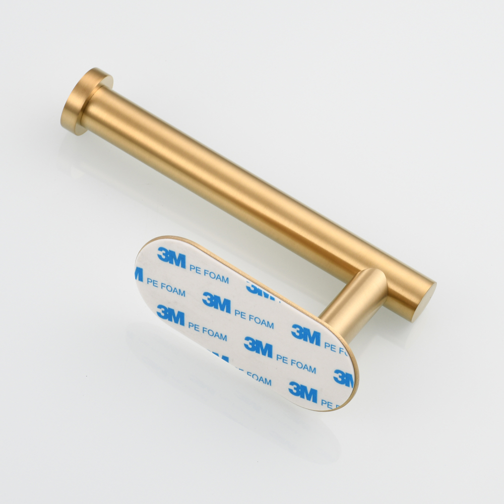 Tecmolog 304 Stainless Steel Bathroom Roll Paper Holder,  Wall Mount Adhesive Toilet Paper Holder, Brushed Nickel/Rectangle/Black/Golden