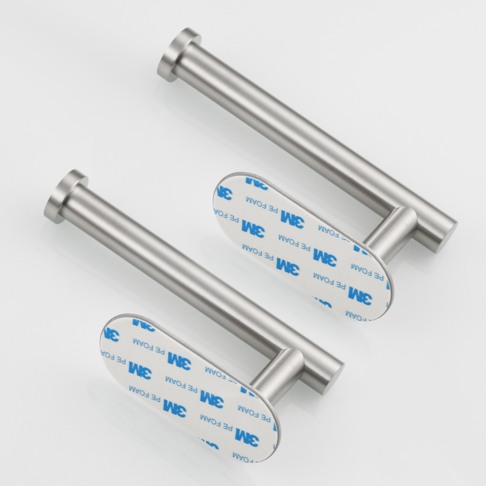 Tecmolog 304 Stainless Steel Bathroom Roll Paper Holder,  Wall Mount Adhesive Toilet Paper Holder, Brushed Nickel/Rectangle/Black/Golden