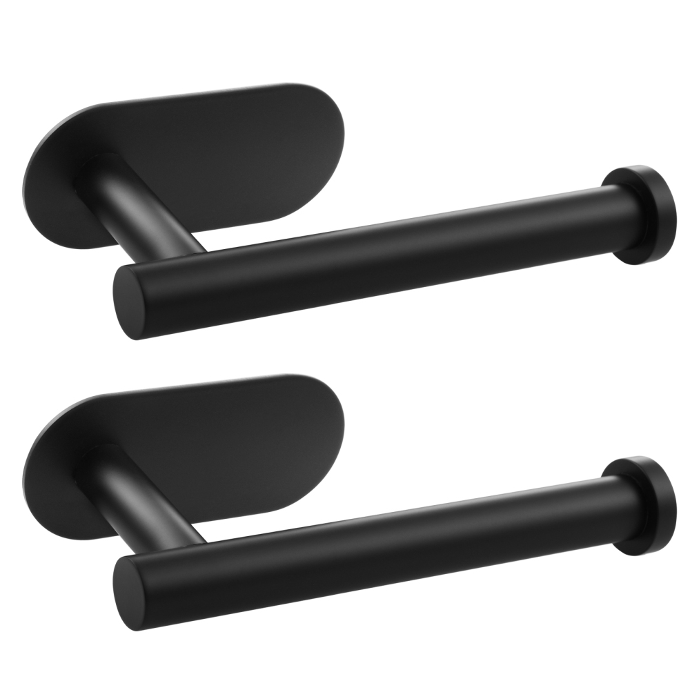 Tecmolog 304 Stainless Steel Bathroom Roll Paper Holder,  Wall Mount Adhesive Toilet Paper Holder, Brushed Nickel/Rectangle/Black/Golden