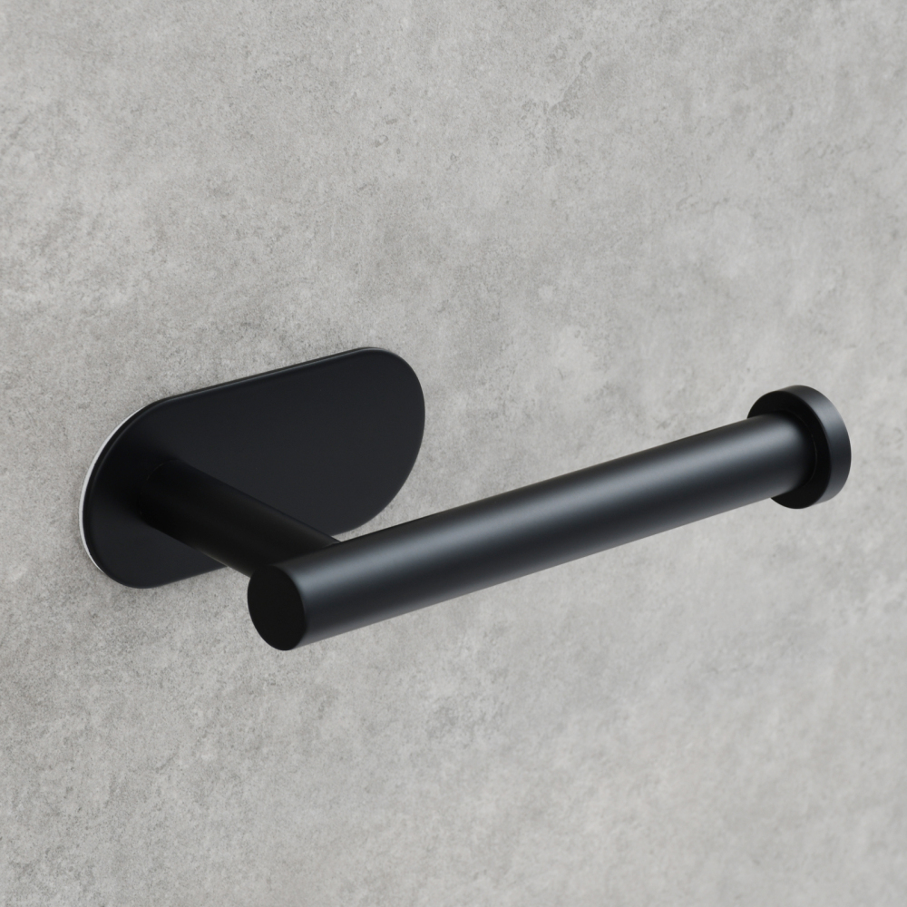 Tecmolog 304 Stainless Steel Bathroom Roll Paper Holder,  Wall Mount Adhesive Toilet Paper Holder, Brushed Nickel/Rectangle/Black/Golden