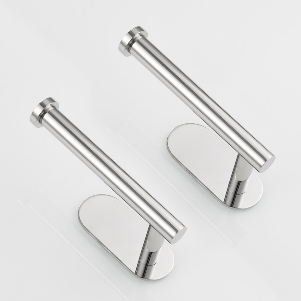 Tecmolog 304 Stainless Steel Bathroom Roll Paper Holder,  Wall Mount Adhesive Toilet Paper Holder, Brushed Nickel/Rectangle/Black/Golden