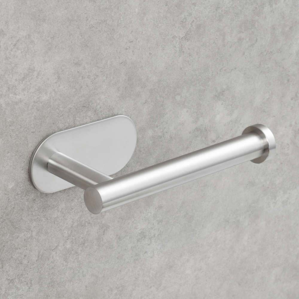 Tecmolog 304 Stainless Steel Bathroom Roll Paper Holder,  Wall Mount Adhesive Toilet Paper Holder, Brushed Nickel/Rectangle/Black/Golden