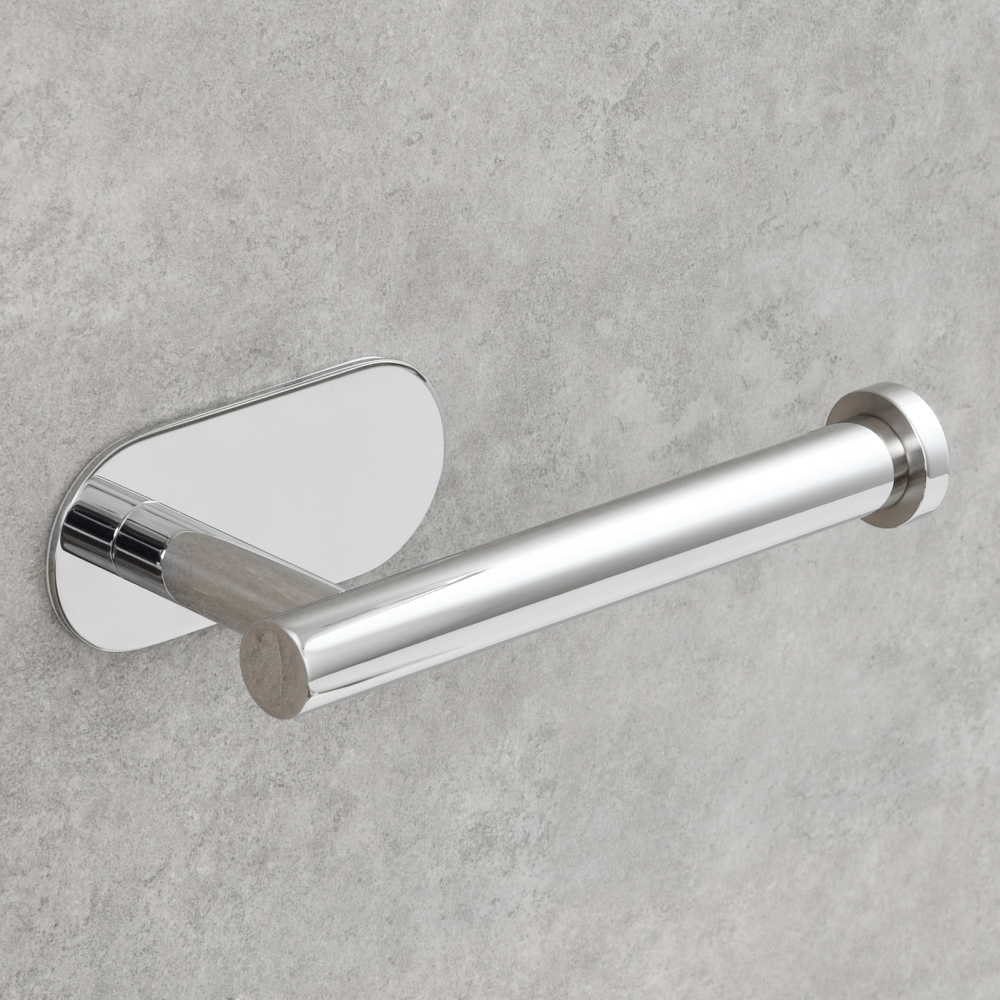 Tecmolog 304 Stainless Steel Bathroom Roll Paper Holder,  Wall Mount Adhesive Toilet Paper Holder, Brushed Nickel/Rectangle/Black/Golden