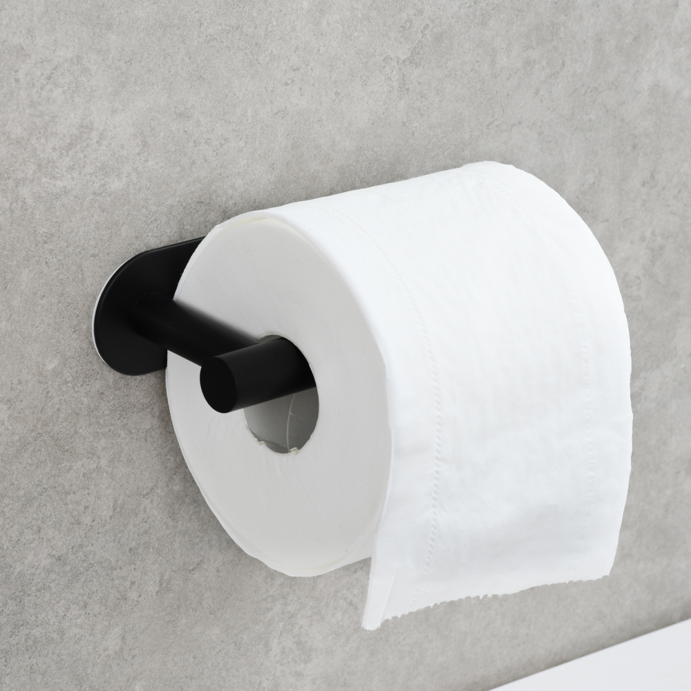 Tecmolog 304 Stainless Steel Bathroom Roll Paper Holder,  Wall Mount Adhesive Toilet Paper Holder, Brushed Nickel/Rectangle/Black/Golden