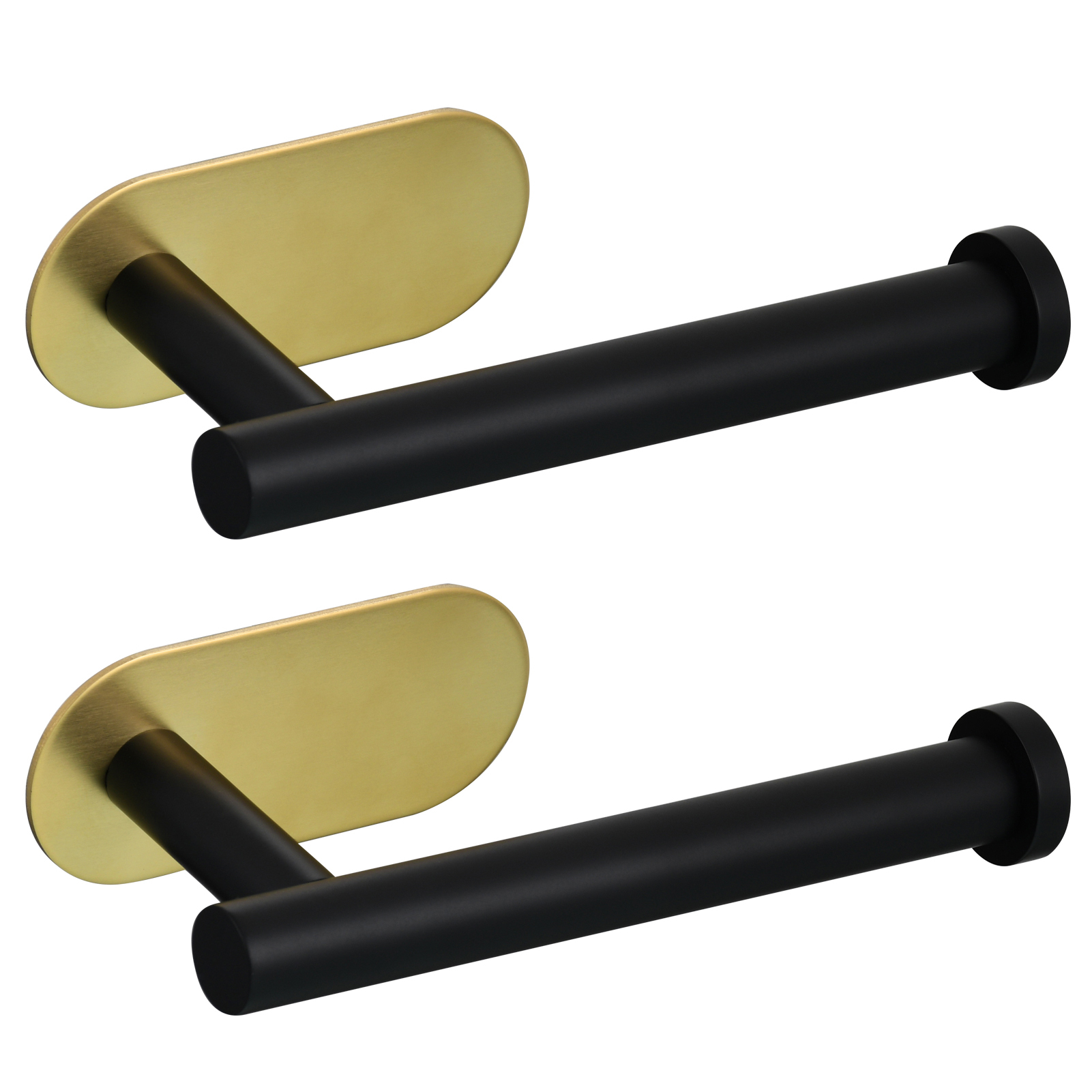 Tecmolog 304 Stainless Steel Bathroom Roll Paper Holder,  Wall Mount Adhesive Toilet Paper Holder, Brushed Nickel/Rectangle/Black/Golden