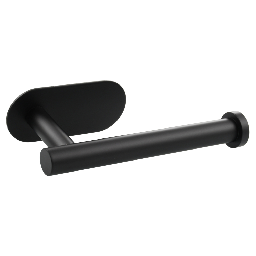 Tecmolog 304 Stainless Steel Bathroom Tissue Holder,  Wall Mount Adhesive Toilet Paper Holder, Brushed Nickel/Black