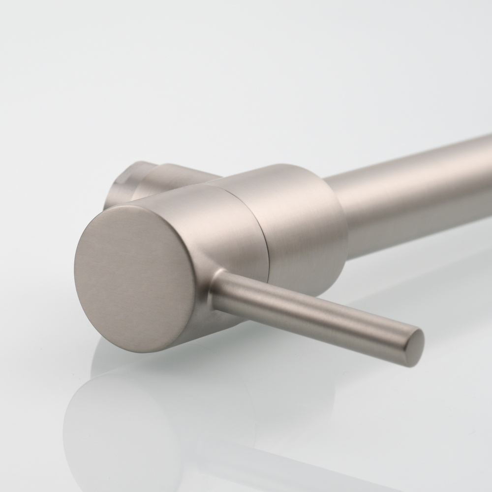 Tecmolog Brass Chrome Kitchen Faucet, Pot Filler Faucet Wall Mounted Folding Kitchen Tap with Double Handle, Single Cold water Tap