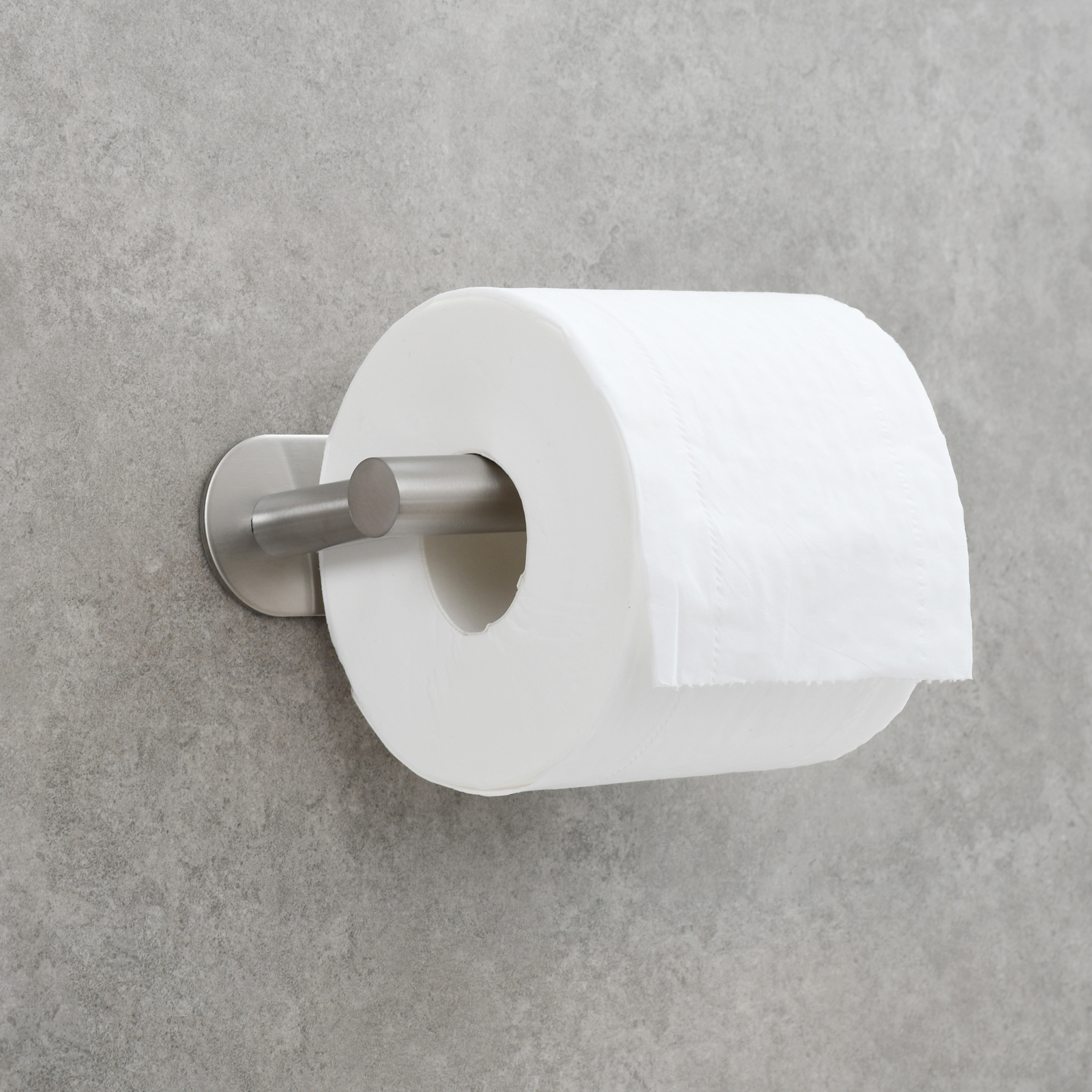 Tecmolog 304 Stainless Steel Bathroom Tissue Holder,  Wall Mount Adhesive Toilet Paper Holder, Brushed Nickel/Black