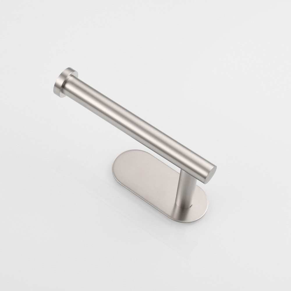 Tecmolog 304 Stainless Steel Bathroom Tissue Holder,  Wall Mount Adhesive Toilet Paper Holder, Brushed Nickel/Black