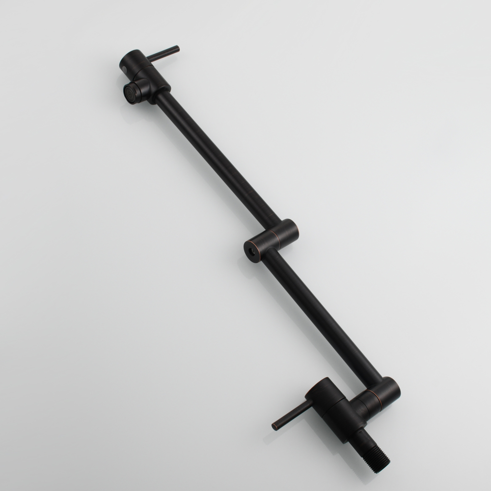 Tecmolog Brass Chrome Kitchen Faucet, Pot Filler Faucet Wall Mounted Folding Kitchen Tap with Double Handle, Single Cold water Tap