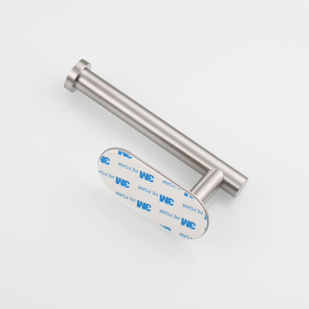 Tecmolog 304 Stainless Steel Bathroom Tissue Holder,  Wall Mount Adhesive Toilet Paper Holder, Brushed Nickel/Black