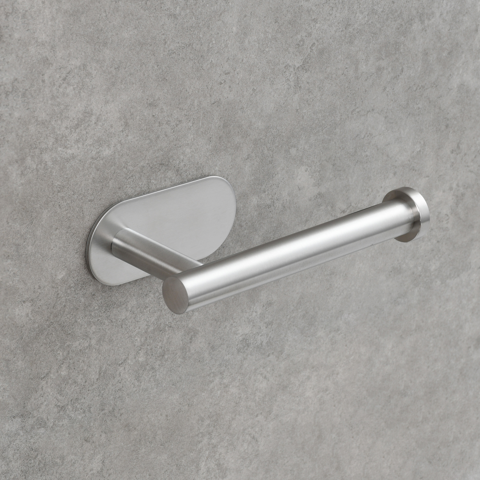 Tecmolog 304 Stainless Steel Bathroom Tissue Holder,  Wall Mount Adhesive Toilet Paper Holder, Brushed Nickel/Black