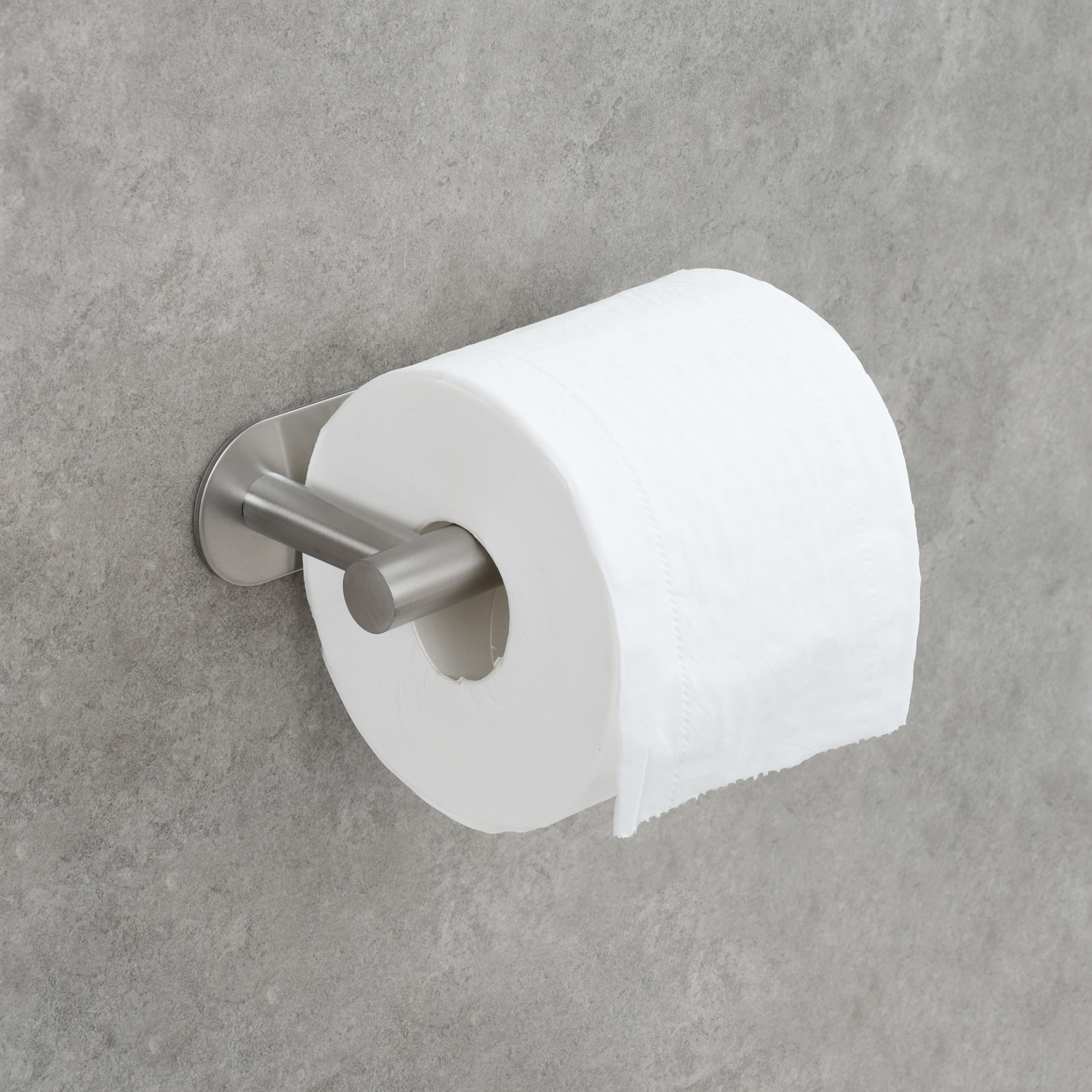 Tecmolog 304 Stainless Steel Bathroom Tissue Holder,  Wall Mount Adhesive Toilet Paper Holder, Brushed Nickel/Black