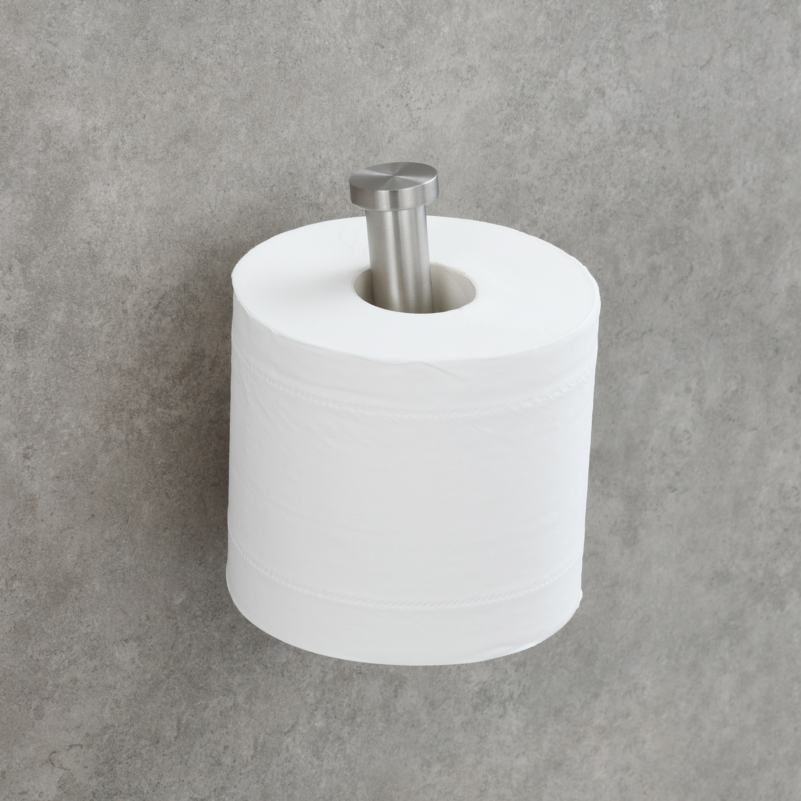 Tecmolog 304 Stainless Steel Bathroom Tissue Holder,  Wall Mount Adhesive Toilet Paper Holder, Brushed Nickel/Black