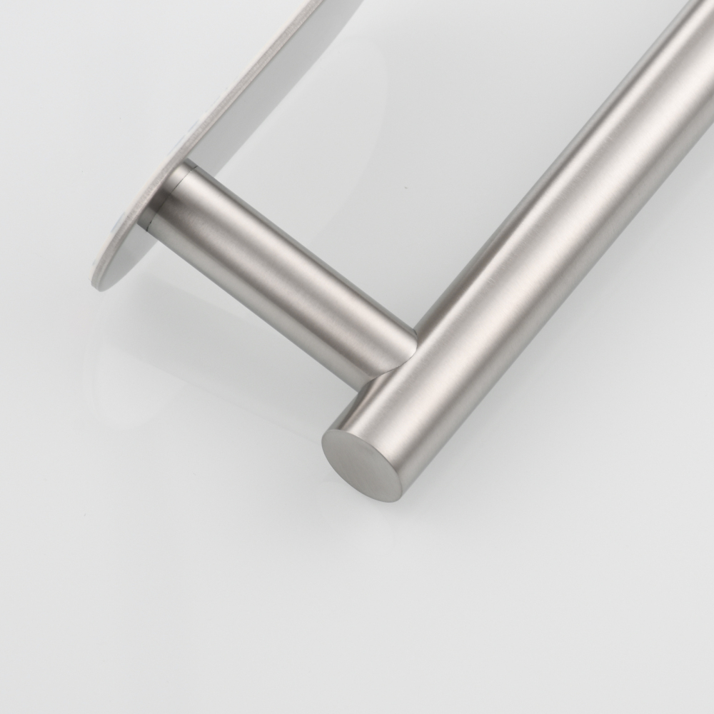 Tecmolog 304 Stainless Steel Bathroom Tissue Holder,  Wall Mount Adhesive Toilet Paper Holder, Brushed Nickel/Black