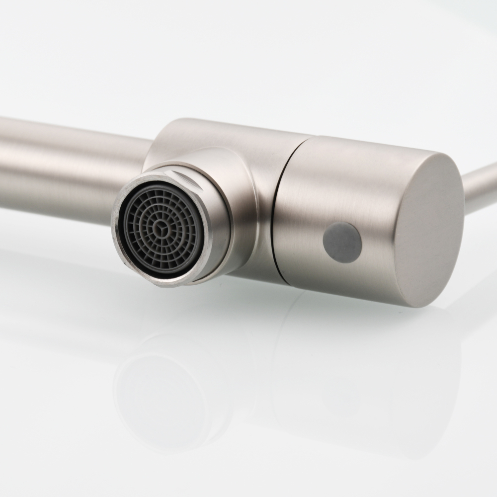 Tecmolog Brass Chrome Kitchen Faucet, Pot Filler Faucet Wall Mounted Folding Kitchen Tap with Double Handle, Single Cold water Tap