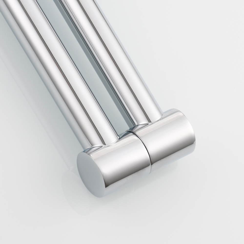 Tecmolog Brass Chrome Kitchen Faucet, Pot Filler Faucet Wall Mounted Folding Kitchen Tap with Double Handle, Single Cold water Tap