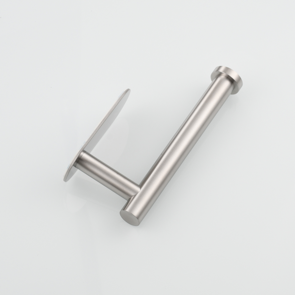 Tecmolog 304 Stainless Steel Bathroom Tissue Holder,  Wall Mount Adhesive Toilet Paper Holder, Brushed Nickel/Black