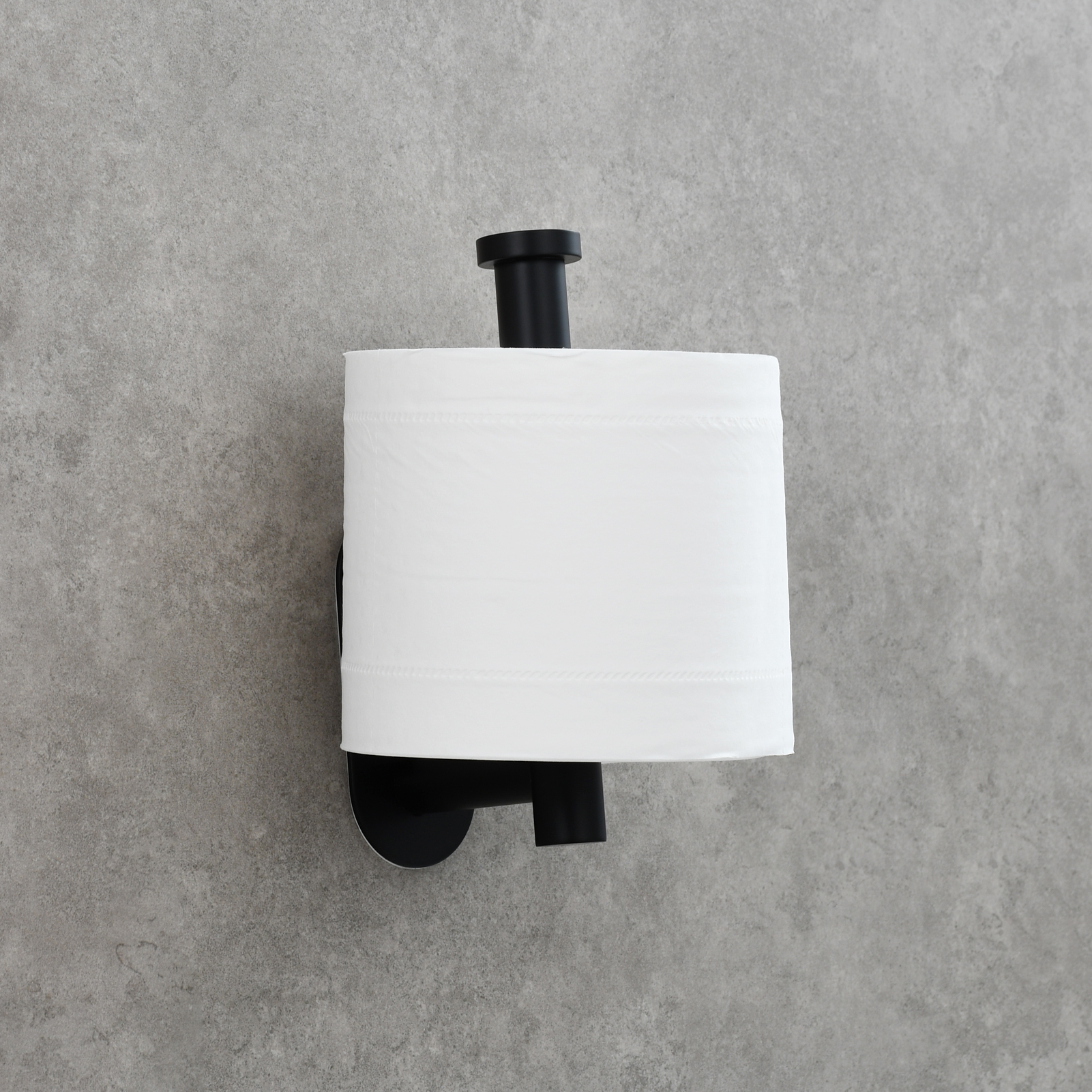 Tecmolog 304 Stainless Steel Bathroom Tissue Holder,  Wall Mount Adhesive Toilet Paper Holder, Brushed Nickel/Black