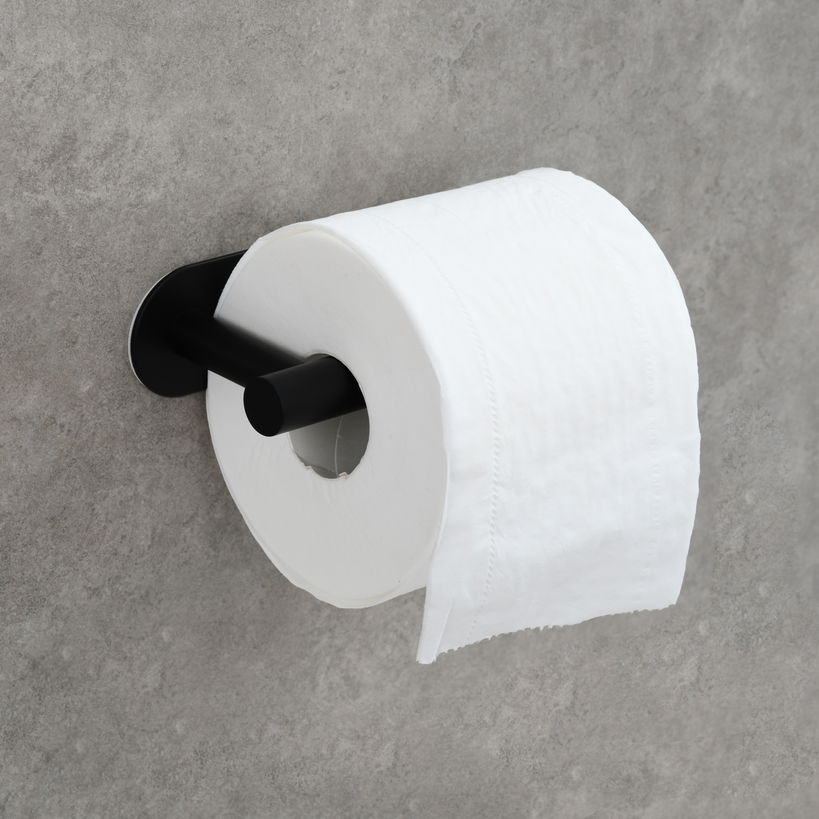 Tecmolog 304 Stainless Steel Bathroom Tissue Holder,  Wall Mount Adhesive Toilet Paper Holder, Brushed Nickel/Black