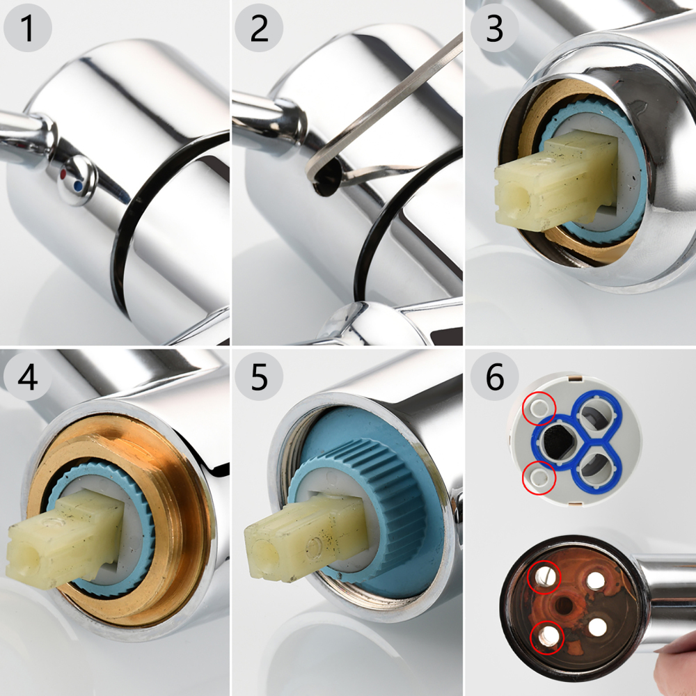 Tecmolog Diameter 35/40mm Ceramic Faucet Cartridge Replacement for Single Handle Kitchen Basin Shower Faucet Part, Ceramic Faucet Valve