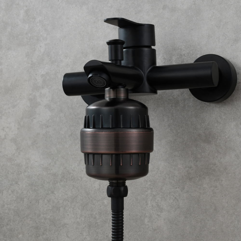 Tecmolog Chrome Filter for Shower Head, Hard Water High Output 10 Stage Filter Cartridge ABS Water Shower Head Purifier SBA033