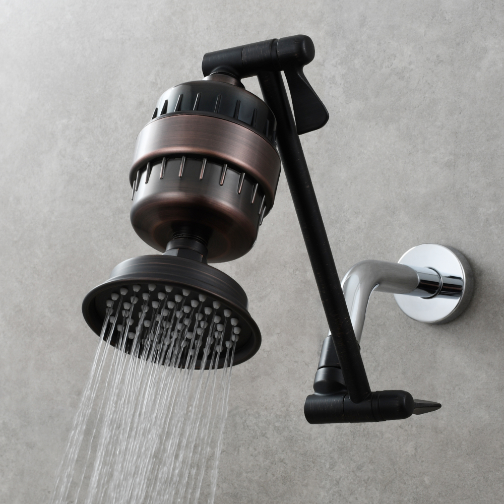 Tecmolog Chrome Filter for Shower Head, Hard Water High Output 10 Stage Filter Cartridge ABS Water Shower Head Purifier SBA033